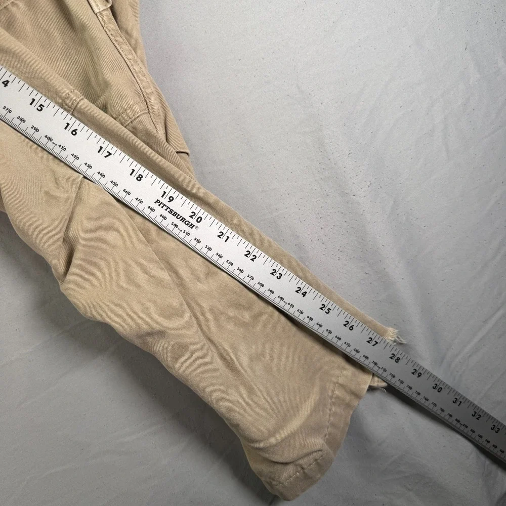 Vintage Y2K Polo Ralph Lauren Cargo Pants Mens 34x28 Beige Paratrooper Pockets